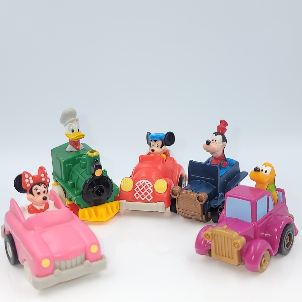Vintage 1988 McDonald's Happy Meal Toys Disney Pull Back Cars - Set Of 5